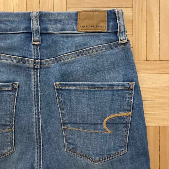 American Eagle Curvy Highest Rise Blue Denim Skinny Jeans Jegging - Picture 5 of 7